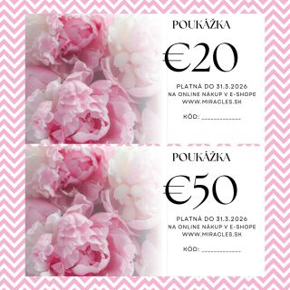 Dostupné aj tieto darčekové poukážky, ktoré určite potešia ❤️